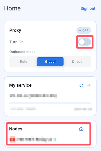 Cloudss Android proxy enabled